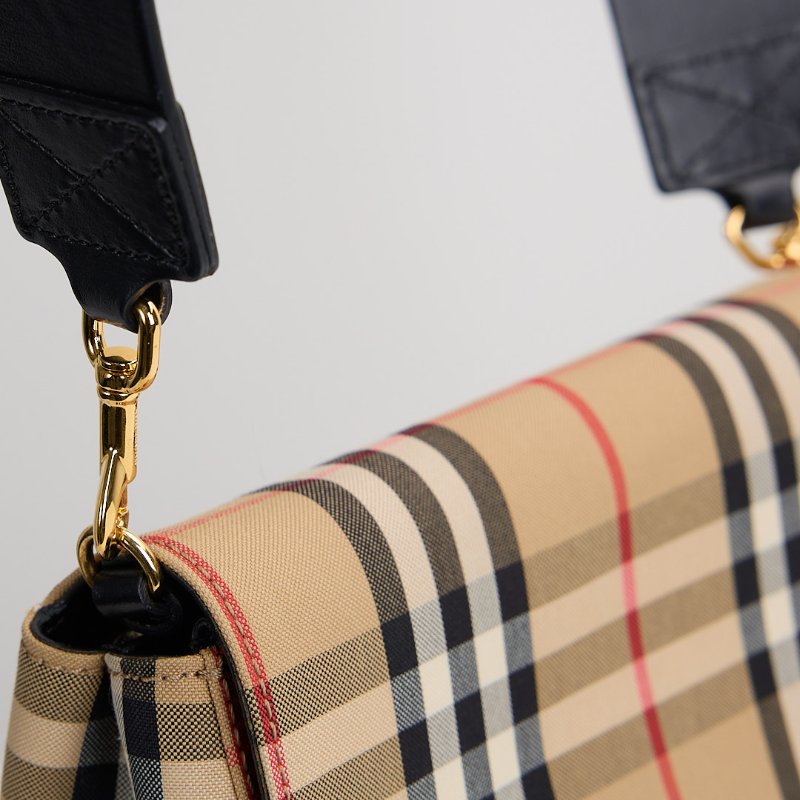 二手Burberry note 格紋斜背包-8