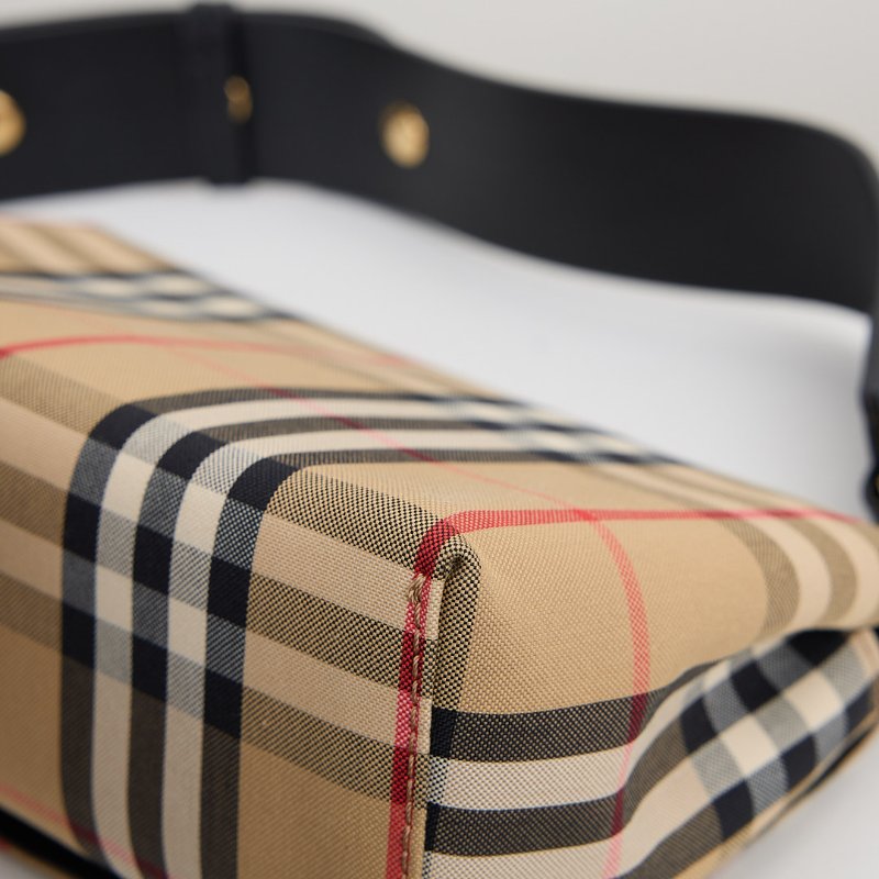 二手Burberry note 格紋斜背包-9