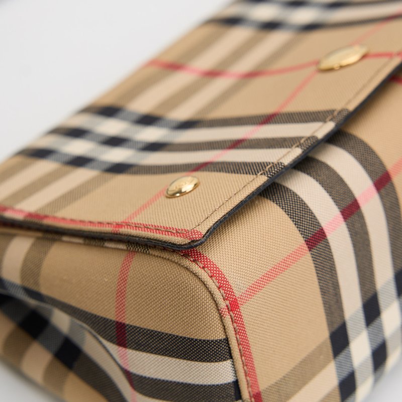 二手Burberry note 格紋斜背包-14