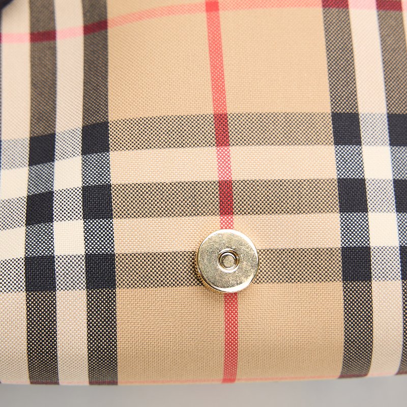 二手Burberry note 格紋斜背包-17