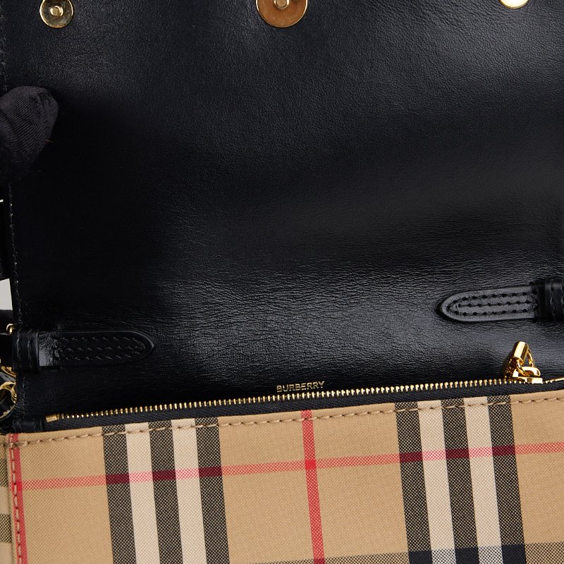 二手Burberry note 格紋斜背包-18