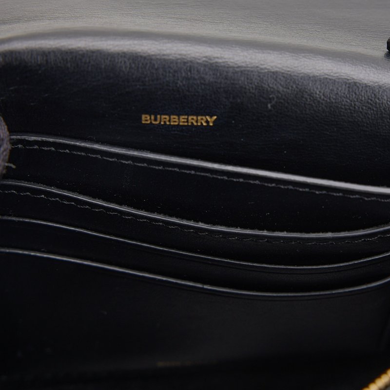 二手Burberry note 格紋斜背包-21