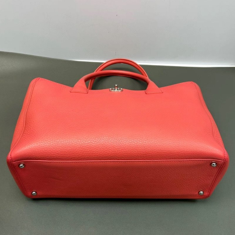 CHANEL 玫紅cerf子母手提托特包38*21*18 98新配件塵袋保卡-3