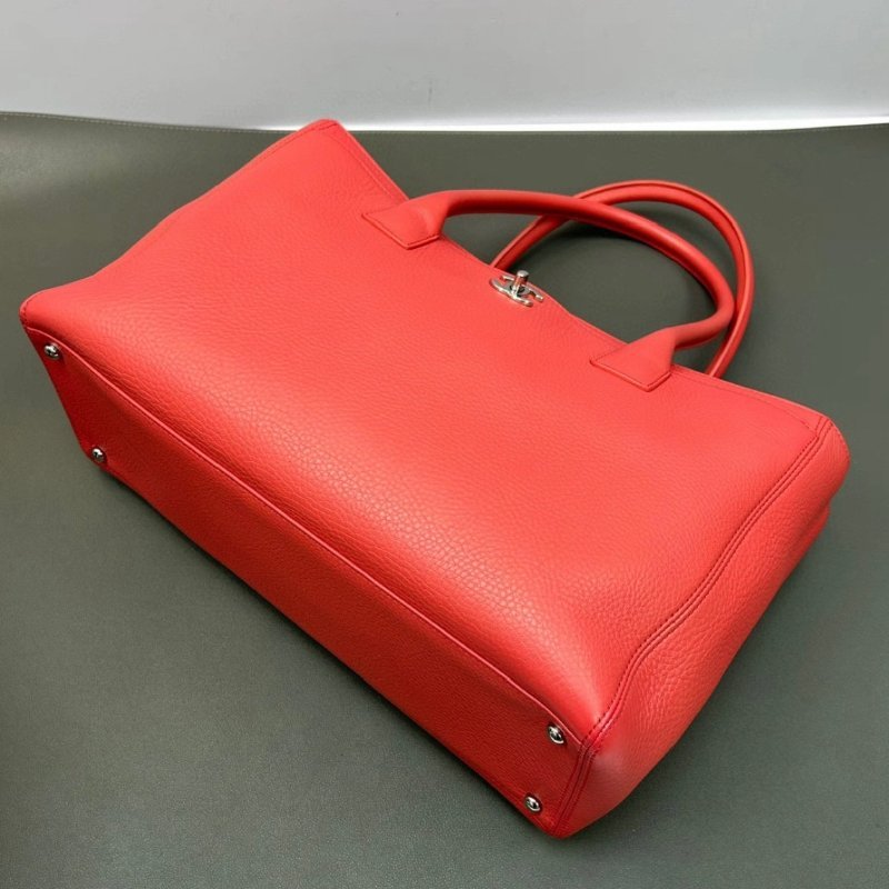 CHANEL 玫紅cerf子母手提托特包38*21*18 98新配件塵袋保卡-4