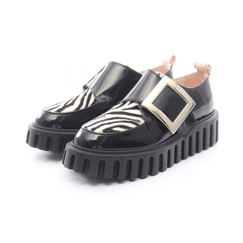 Roger Vivier Viv Go-Thick 厚底樂福鞋，黑色真皮，36 碼，二手女款