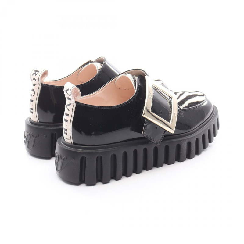 Roger Vivier Viv Go-Thick 厚底樂福鞋,黑色真皮,36 碼,二手女款-1