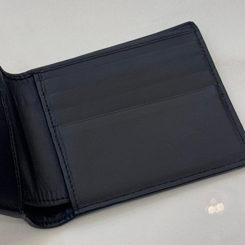 *SHIHNA名牌精品*Bottega Veneta黑色編織小牛皮短夾-3