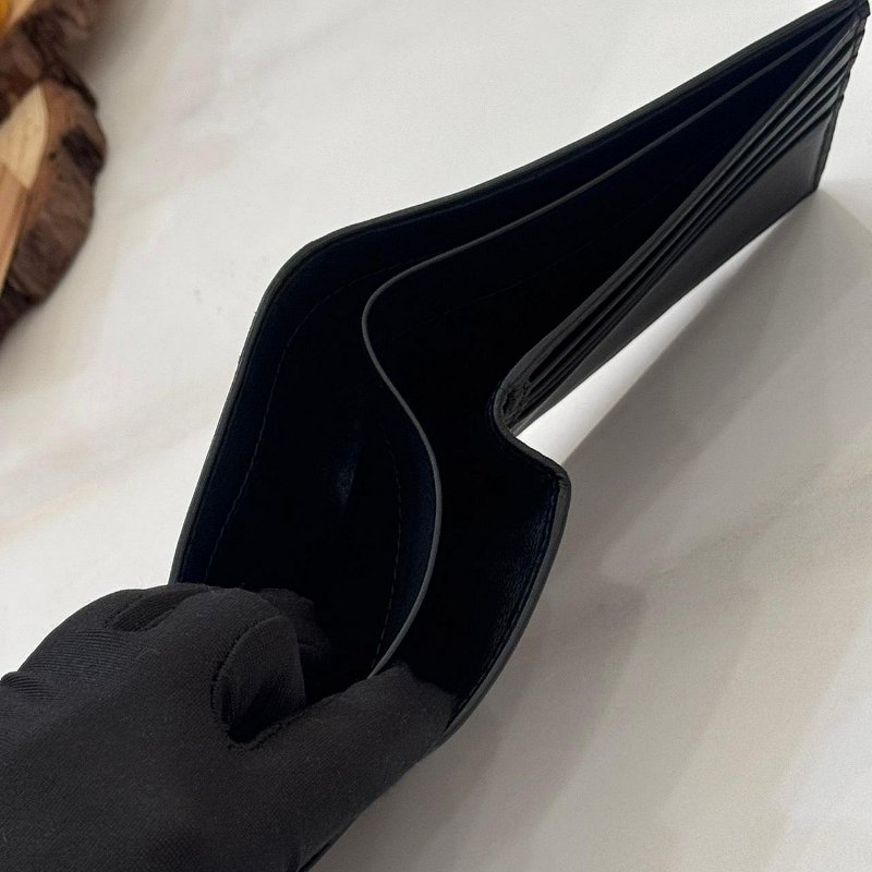 *SHIHNA名牌精品*Bottega Veneta黑色編織小牛皮短夾-4