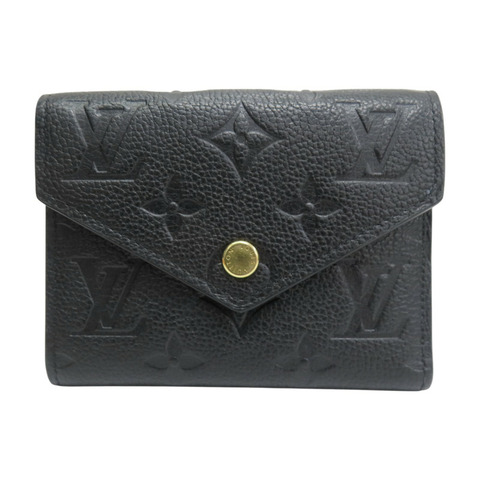 黑色 牛皮 原花壓紋 Victorine 扣式短夾 M64060【LOUIS VUITTON LV 路易威登】 M64060