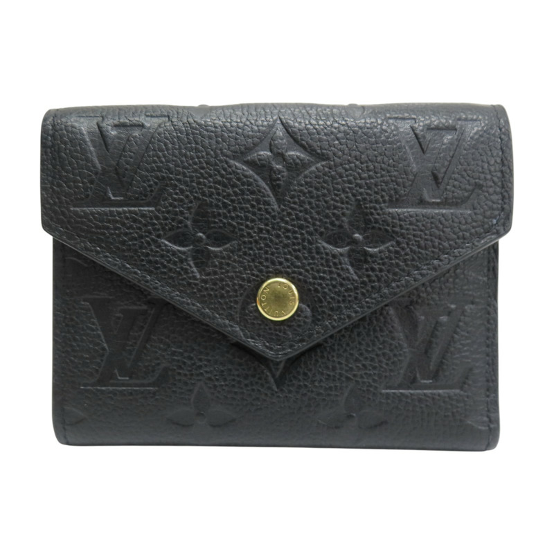 黑色 牛皮 原花壓紋 Victorine 扣式短夾 M64060【LOUIS VUITTON LV 路易威登】 M64060-0