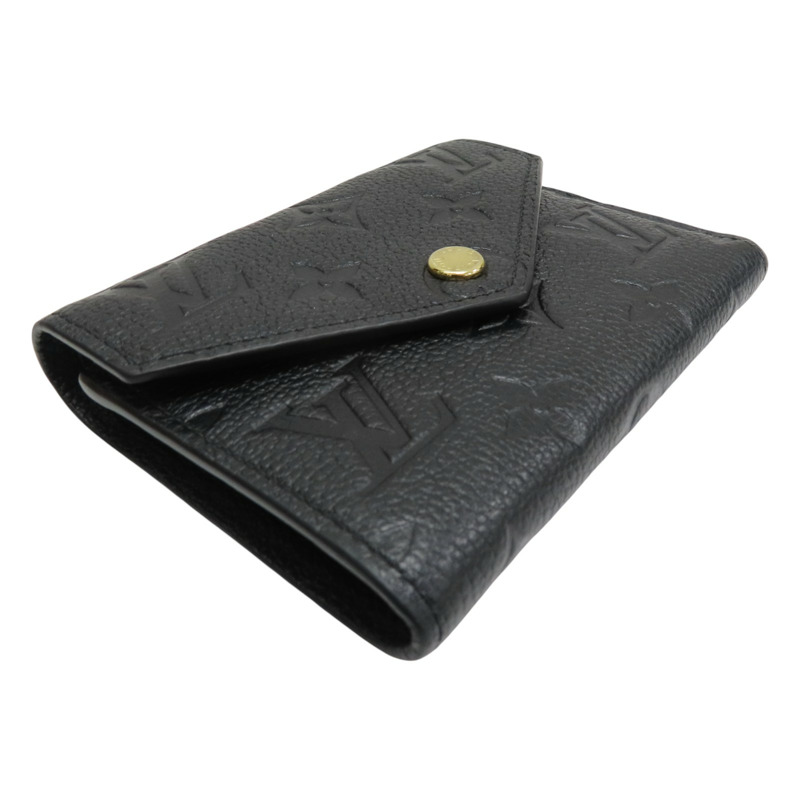 黑色 牛皮 原花壓紋 Victorine 扣式短夾 M64060【LOUIS VUITTON LV 路易威登】 M64060-2