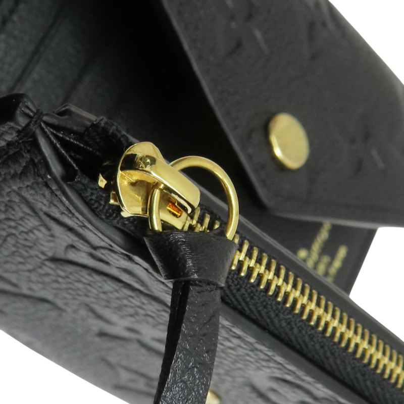 黑色 牛皮 原花壓紋 Victorine 扣式短夾 M64060【LOUIS VUITTON LV 路易威登】 M64060-10