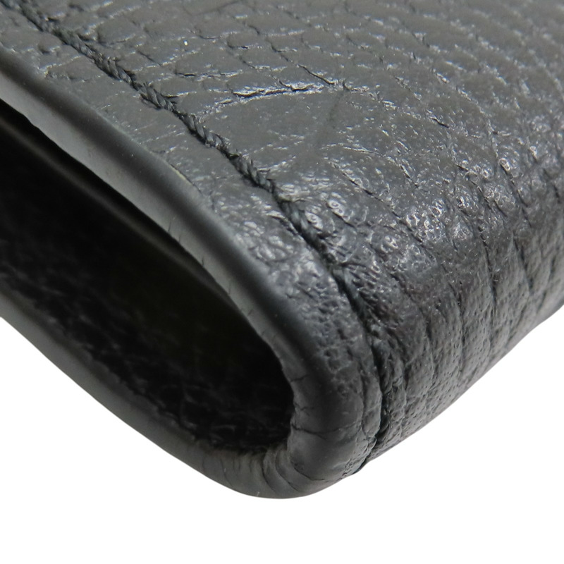 黑色 牛皮 原花壓紋 Victorine 扣式短夾 M64060【LOUIS VUITTON LV 路易威登】 M64060-11