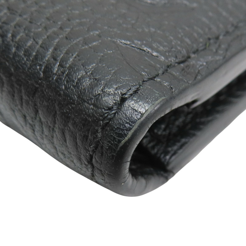 黑色 牛皮 原花壓紋 Victorine 扣式短夾 M64060【LOUIS VUITTON LV 路易威登】 M64060-14