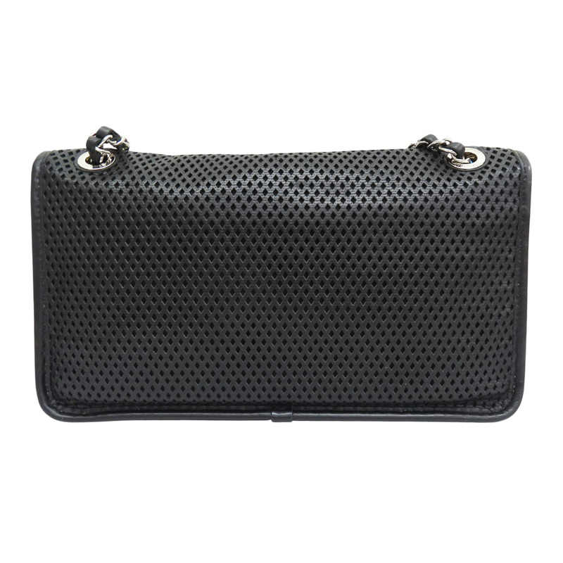 黑色 洞洞牛皮 French riviera 肩背包 銀釦【CHANEL 香奈兒】-1