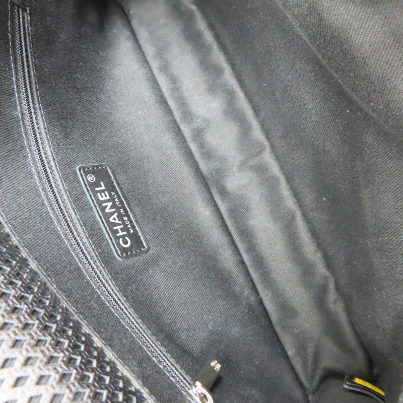 黑色 洞洞牛皮 French riviera 肩背包 銀釦【CHANEL 香奈兒】-4