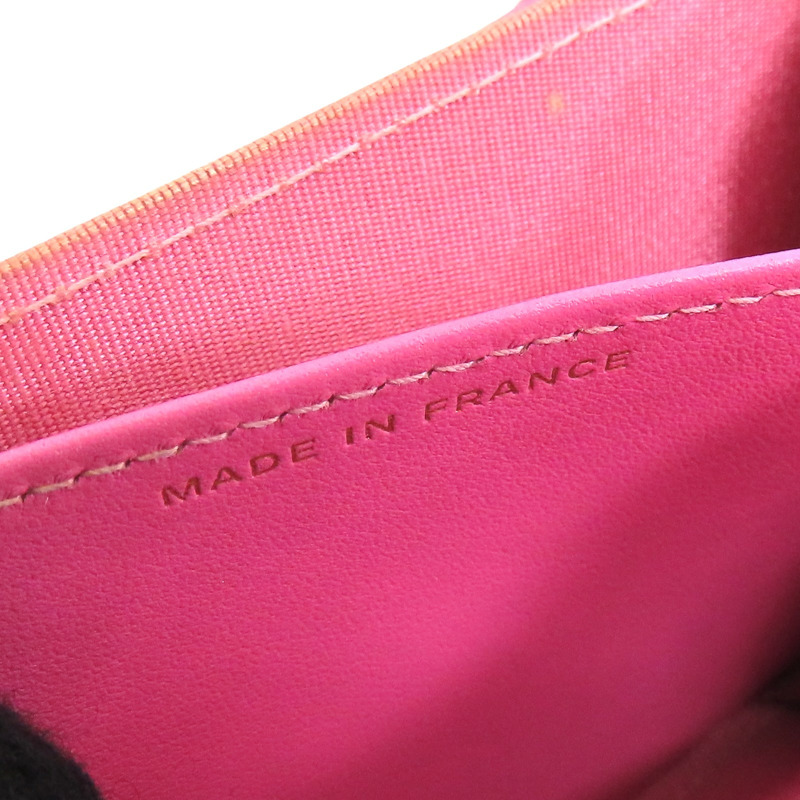 粉色 荔枝紋牛皮 BOY 扣式短夾 【CHANEL 香奈兒】-8