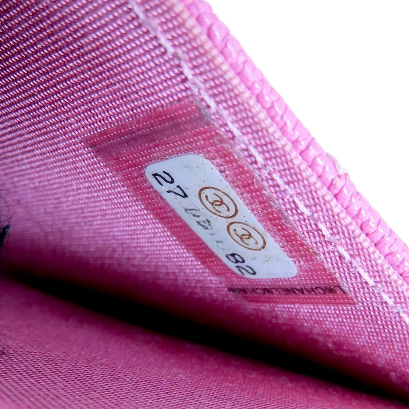 粉色 荔枝紋牛皮 BOY 扣式短夾 【CHANEL 香奈兒】-9