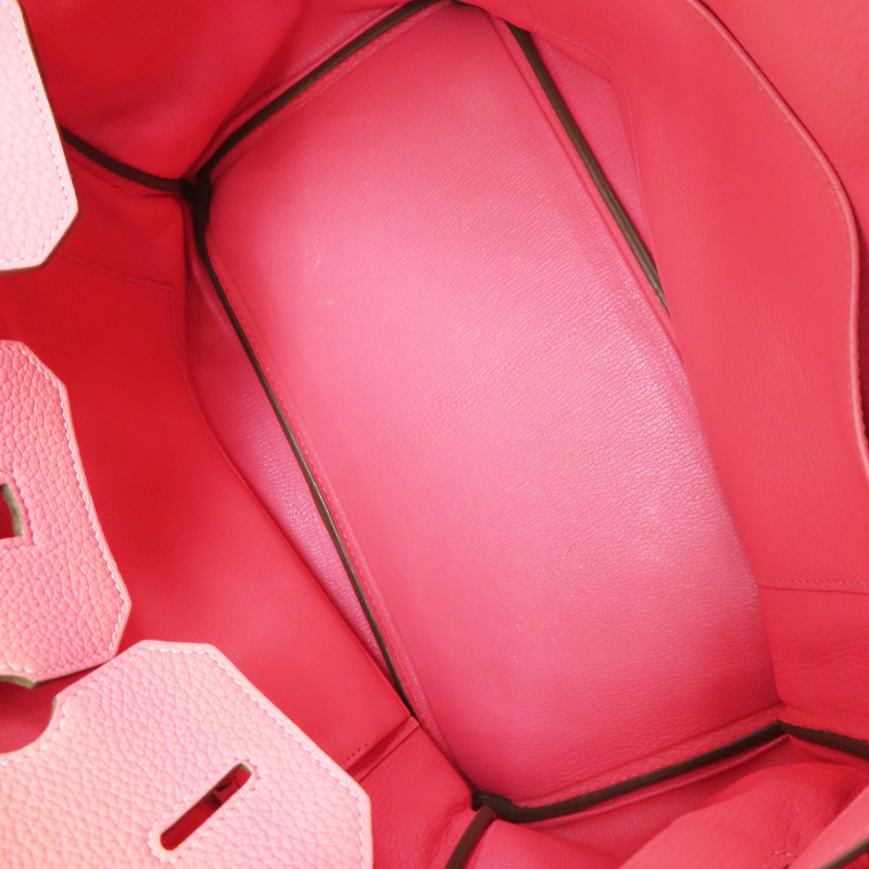 粉色 Togo牛皮 Birkin 35 柏金包 手提包 口P刻 (變色)【HERMES 愛馬仕】 □P/PHW-4