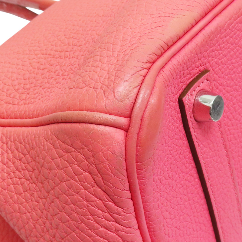 粉色 Togo牛皮 Birkin 35 柏金包 手提包 口P刻 (變色)【HERMES 愛馬仕】 □P/PHW-10