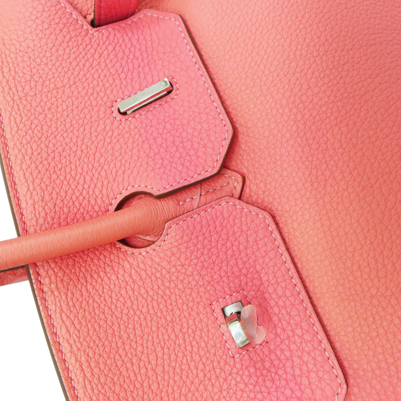 粉色 Togo牛皮 Birkin 35 柏金包 手提包 口P刻 (變色)【HERMES 愛馬仕】 □P/PHW-14
