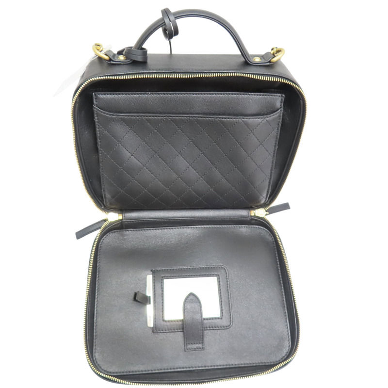 黑色 荔枝牛皮 肩背包 金釦【CHANEL 香奈兒】 A93344-4