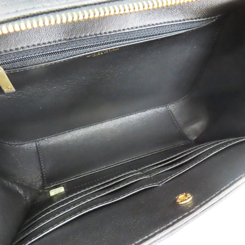 黑色 荔枝牛皮 肩背包 金釦【CHANEL 香奈兒】 A93344-5