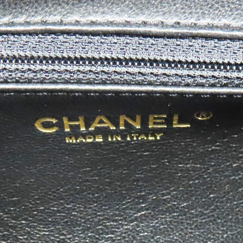 黑色 荔枝牛皮 肩背包 金釦【CHANEL 香奈兒】 A93344-7