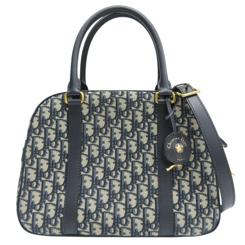 藍色 提花帆布 D-Vibe 保齡球包 兩用包【Dior 迪奧 】 M1341UTZQ