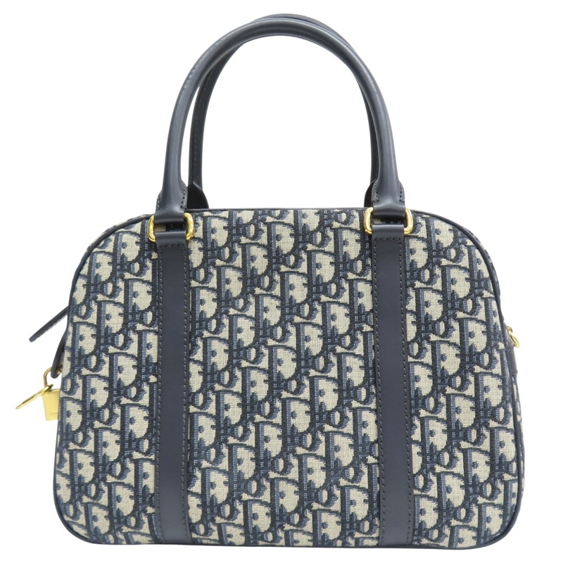 藍色 提花帆布 D-Vibe 保齡球包 兩用包【Dior 迪奧 】 M1341UTZQ-1