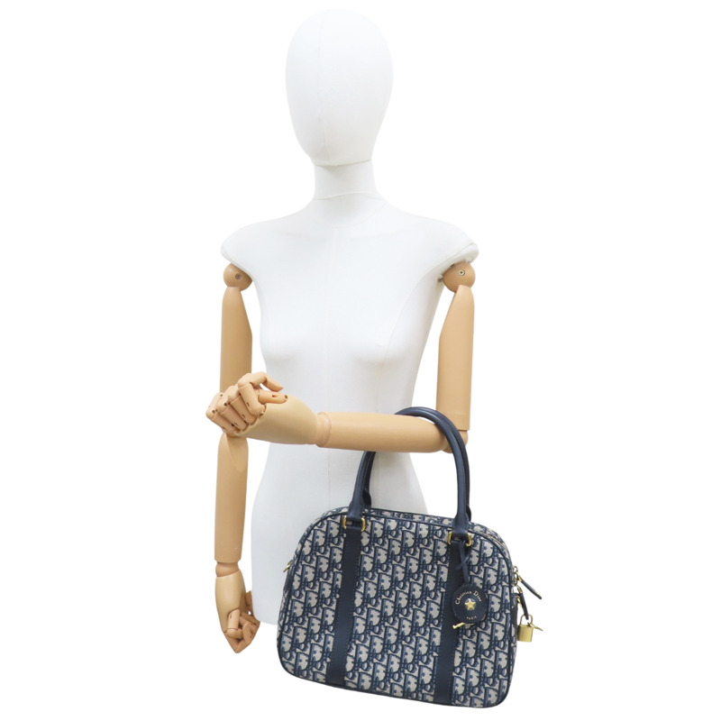 藍色 提花帆布 D-Vibe 保齡球包 兩用包【Dior 迪奧 】 M1341UTZQ-10