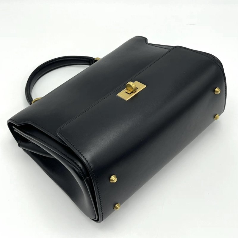 BALENCIAGA Money黑金翻蓋手提肩背斜背包24*17*10 99新配件塵袋-2