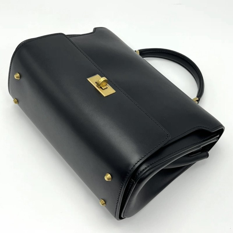 BALENCIAGA Money黑金翻蓋手提肩背斜背包24*17*10 99新配件塵袋-4