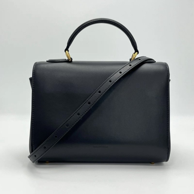 BALENCIAGA Money黑金翻蓋手提肩背斜背包24*17*10 99新配件塵袋-5