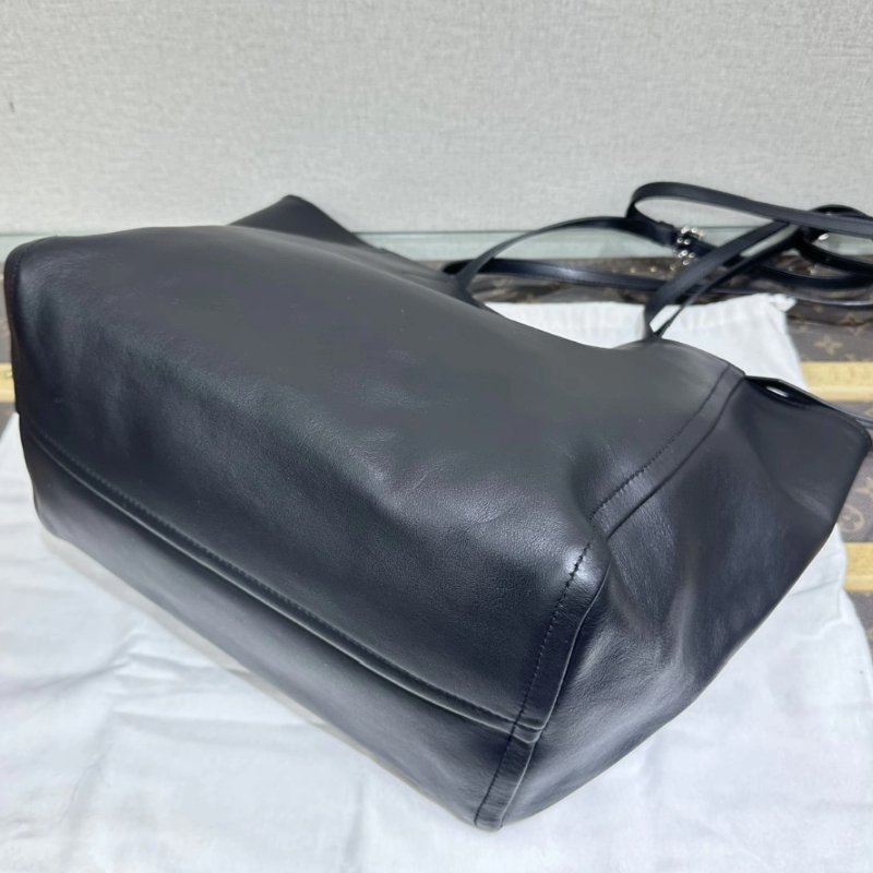 PRADA 黑拼藍銀扣手提托特包29*29*16 98新配件塵袋-3