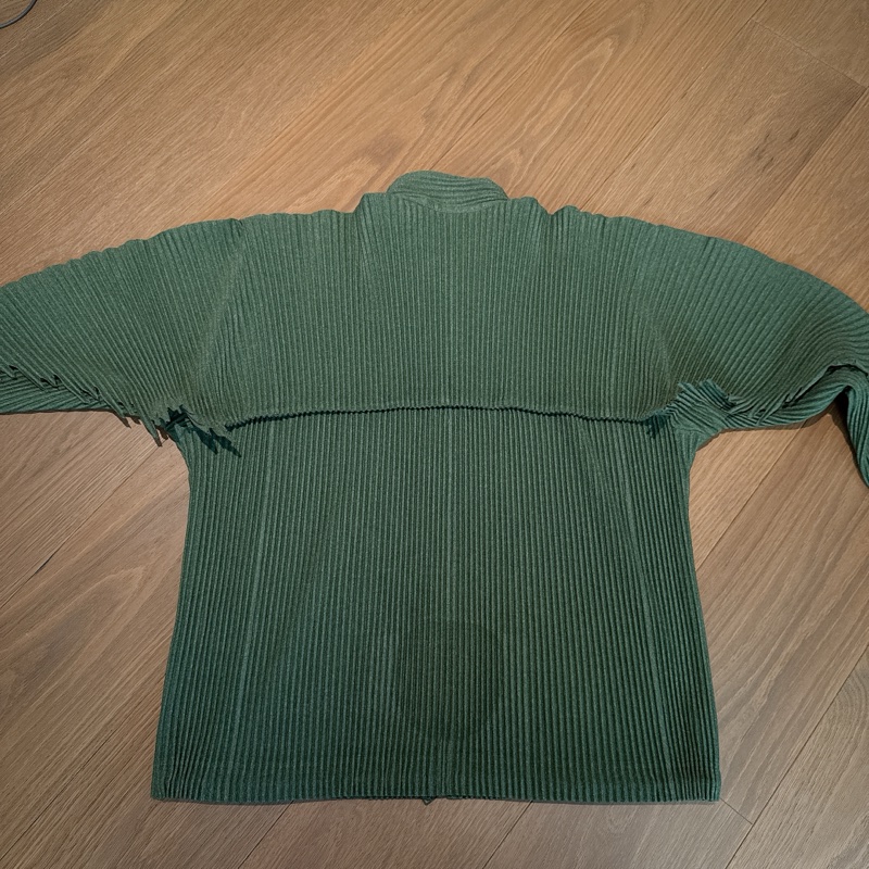 Homme Plisse Issey Miyake 皺褶鋸齒拉鍊外套 綠-7