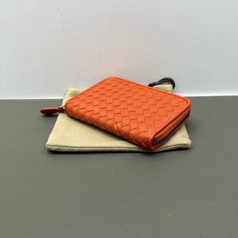 BV 橙色經典編織拉鍊錢包 15*10*2.5 98新配件盒子塵袋-4