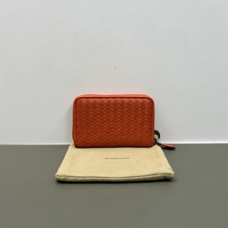 BV 橙色經典編織拉鍊錢包 15*10*2.5 98新配件盒子塵袋-5