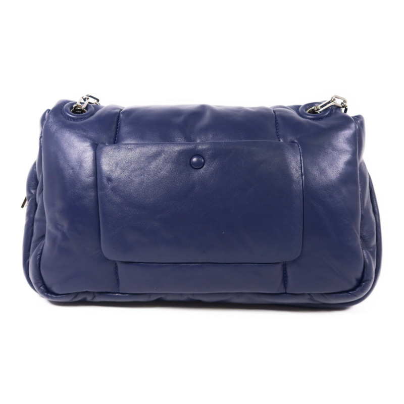 PRADA 羊皮皮革Chain Shoulder Bag銀扣鏈帶肩背袋-1