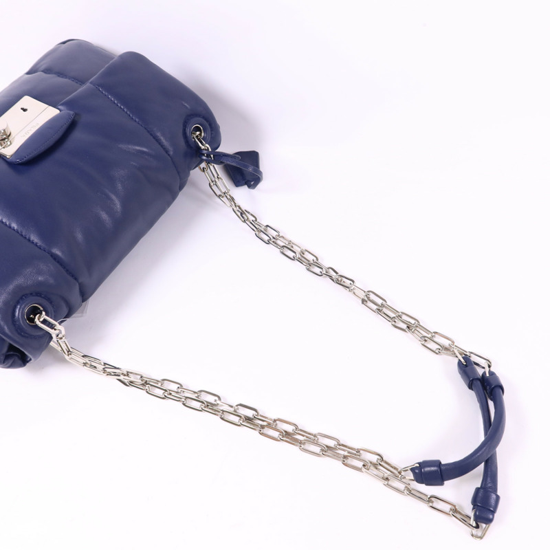 PRADA 羊皮皮革Chain Shoulder Bag銀扣鏈帶肩背袋-4