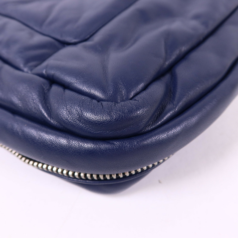 PRADA 羊皮皮革Chain Shoulder Bag銀扣鏈帶肩背袋-14