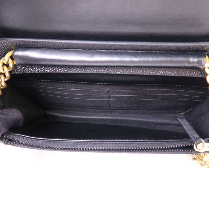 CHANEL 牛皮皮革Boy WOC Wallet On Chain金扣鏈帶肩背袋-5