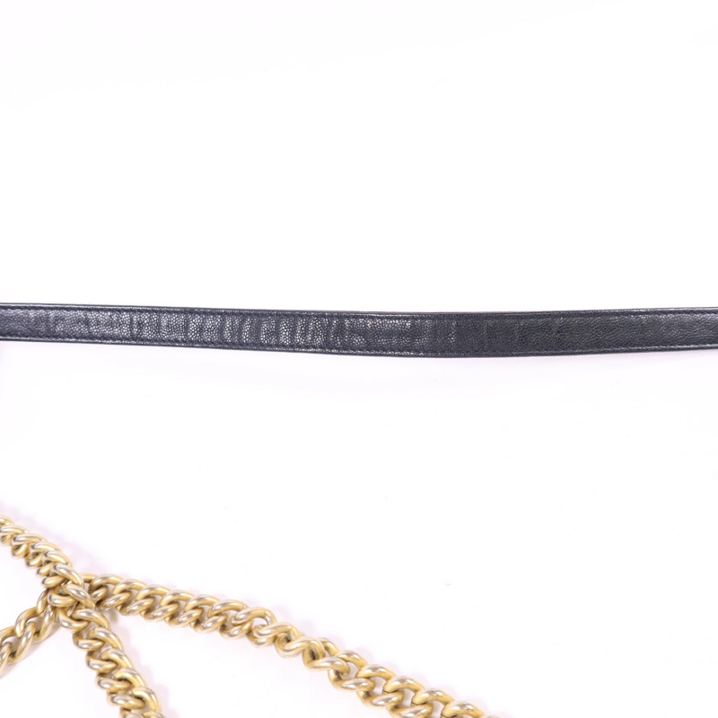 CHANEL 牛皮皮革Boy WOC Wallet On Chain金扣鏈帶肩背袋-17