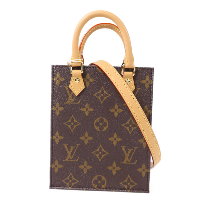 LOUIS VUITTON Monogram Petit Sac Plat金扣手挽肩背兩用袋-0