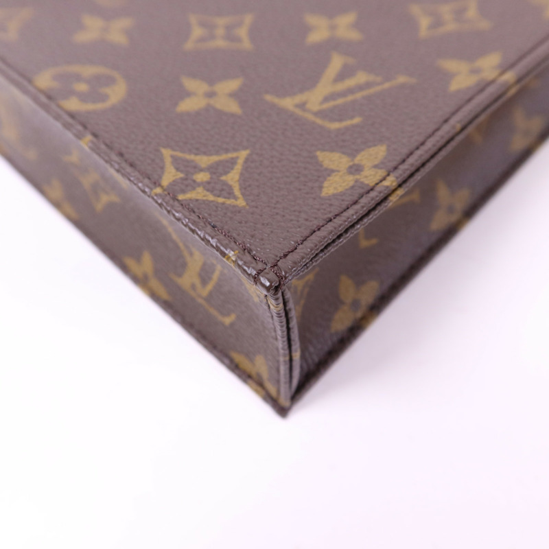 LOUIS VUITTON Monogram Petit Sac Plat金扣手挽肩背兩用袋-9