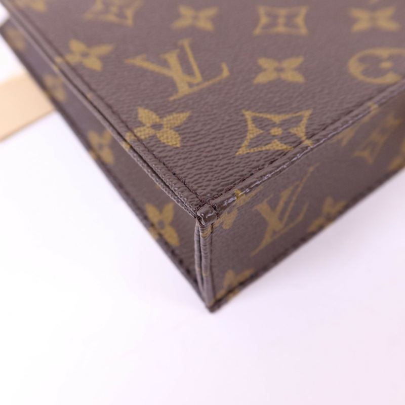 LOUIS VUITTON Monogram Petit Sac Plat金扣手挽肩背兩用袋-10