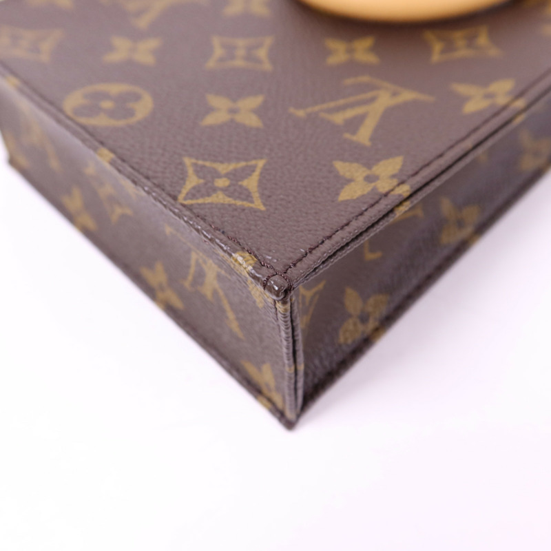 LOUIS VUITTON Monogram Petit Sac Plat金扣手挽肩背兩用袋-11
