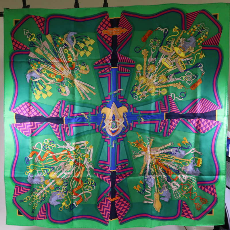 HERMES 絲質Scarf 90X90絲巾-1