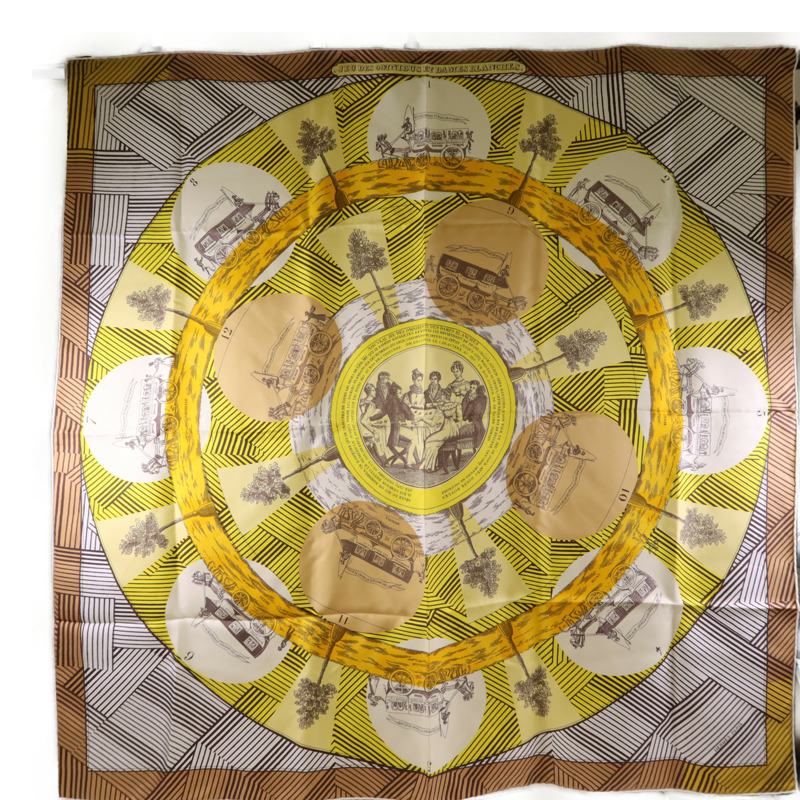 HERMES 絲質Scarf 90X90絲巾-0