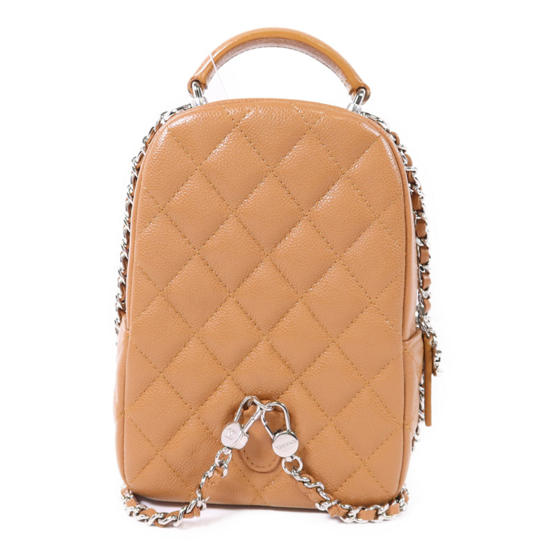 CHANEL 牛皮皮革Mini Backpack銀扣背包-1